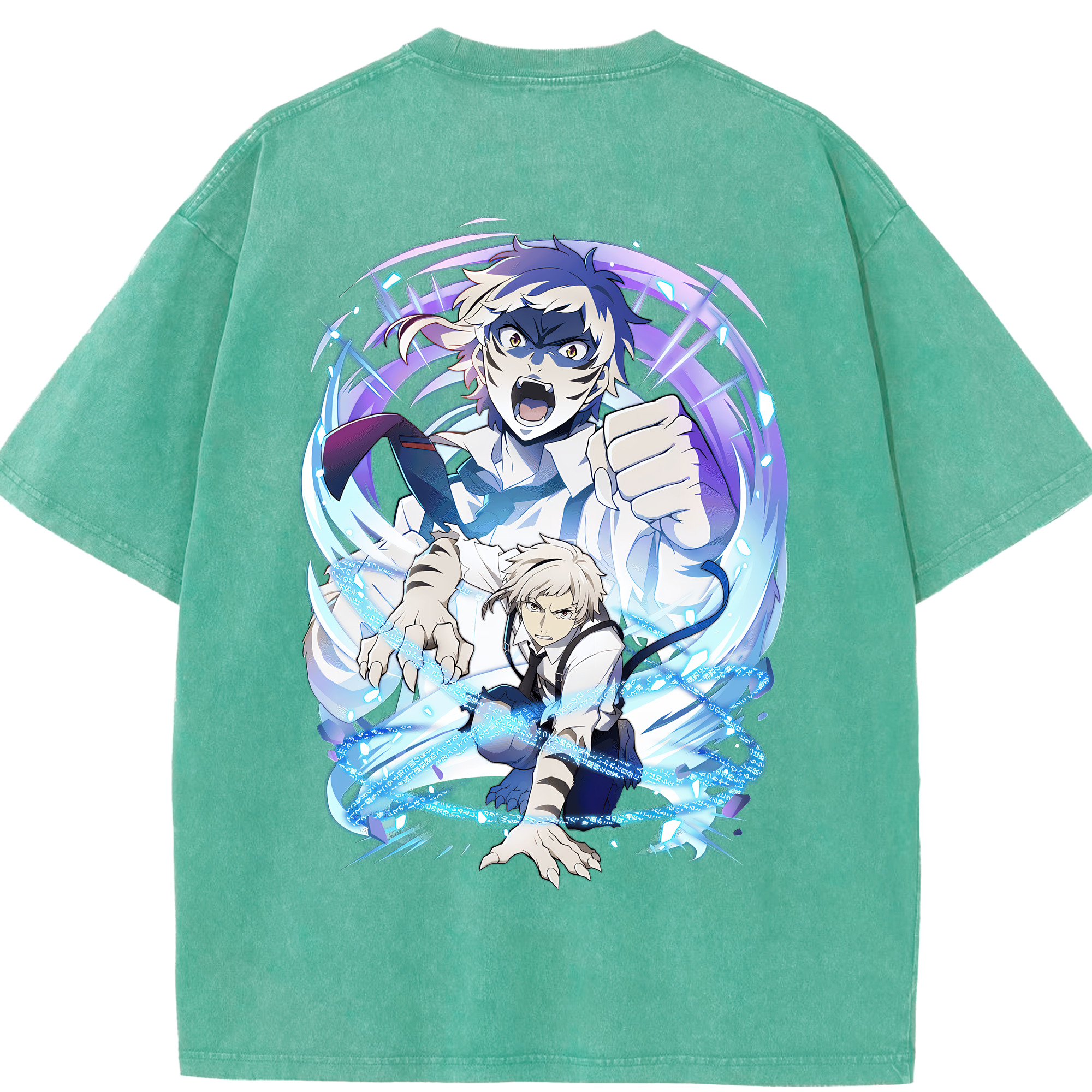 （画像用） 文豪ストレイドッグス Bungo Stray Dogs 綿100% ヴィンテージ風 半袖Tシャツ（背面プリント）